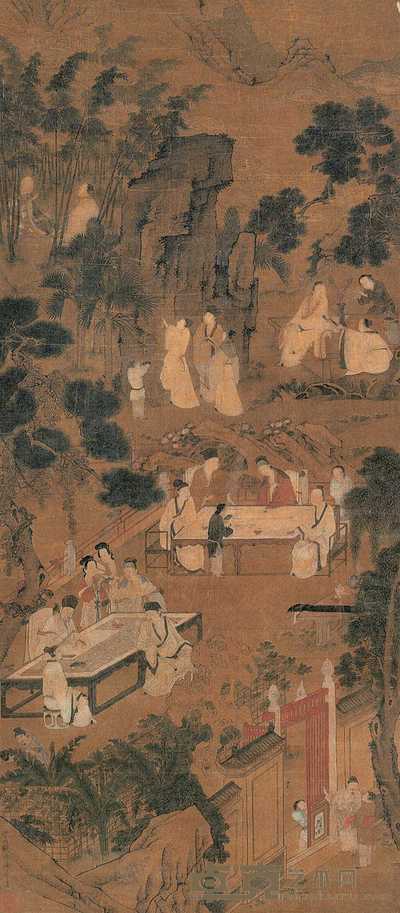 钱选（款） 赏画图 立轴 140×61cm